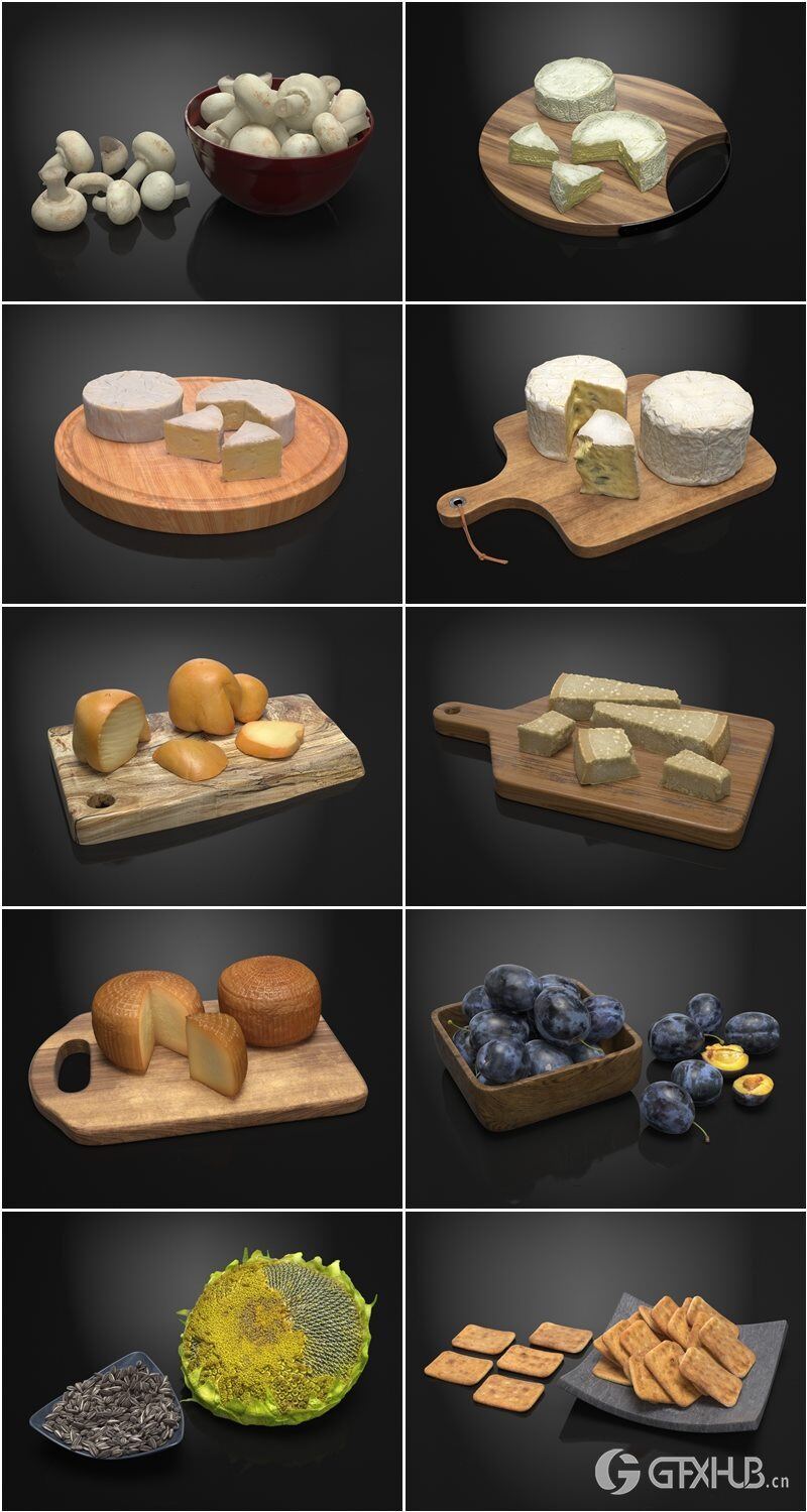 40个专业高品质3D扫描食品模型 Evermotion - Archmodels Vol. 224