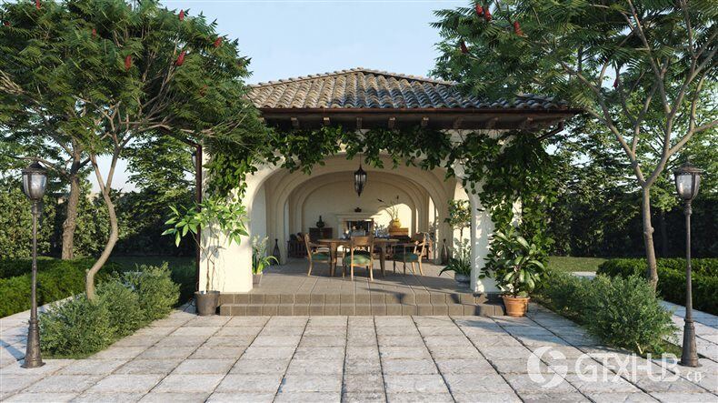 20个高品质花园景观3D模型 Evermotion - Archmodels Vol.212
