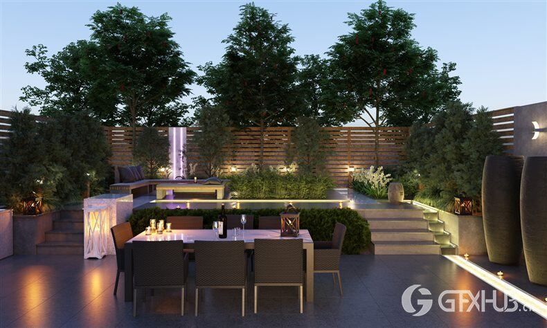 20个高品质花园景观3D模型 Evermotion - Archmodels Vol.212