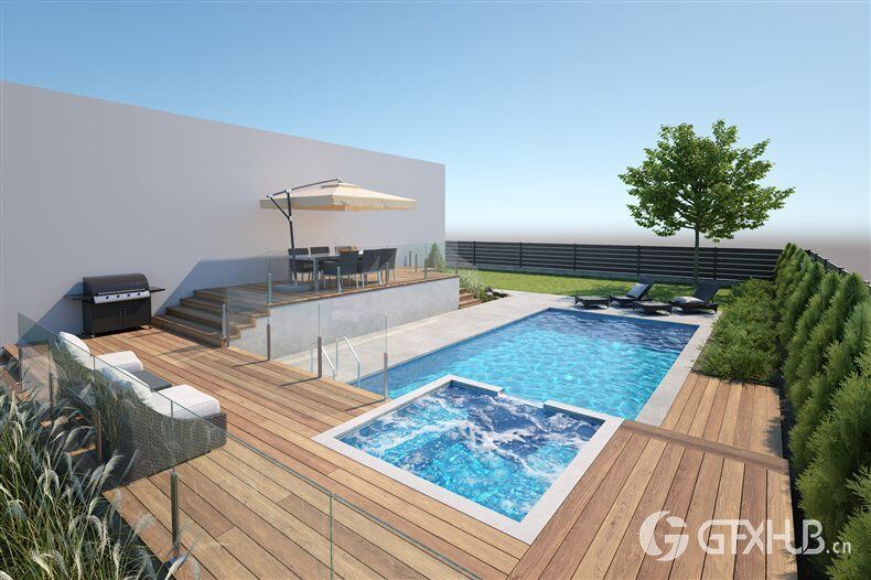 20个高品质花园景观3D模型 Evermotion - Archmodels Vol.212