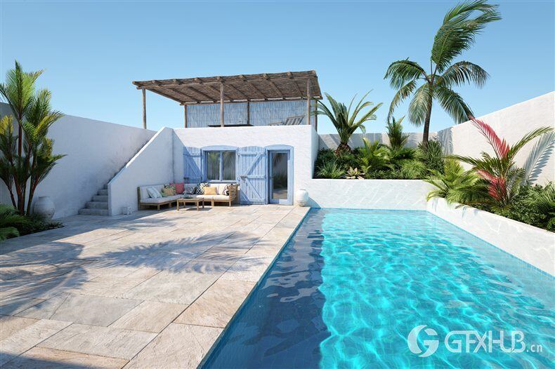 20个高品质花园景观3D模型 Evermotion - Archmodels Vol.212