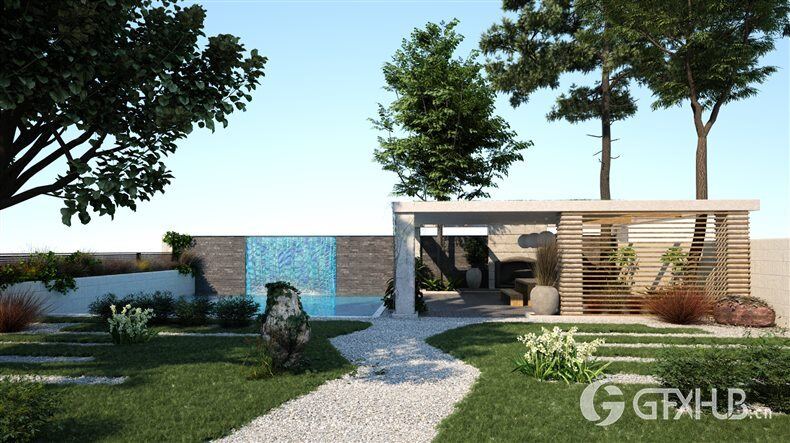20个高品质花园景观3D模型 Evermotion - Archmodels Vol.212