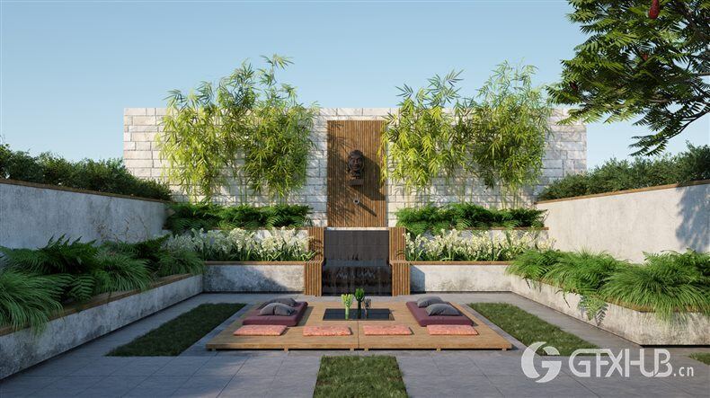 20个高品质花园景观3D模型 Evermotion - Archmodels Vol.212