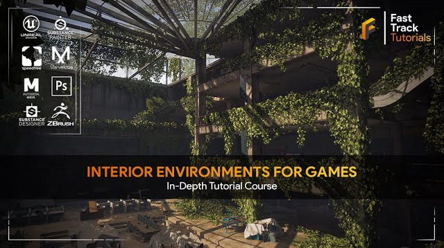 Maya+UE5游戏室内环境制作教程(中英文字幕) FlippedNormals – Creating Interior Environments for Games – In-Depth Tutorial Course