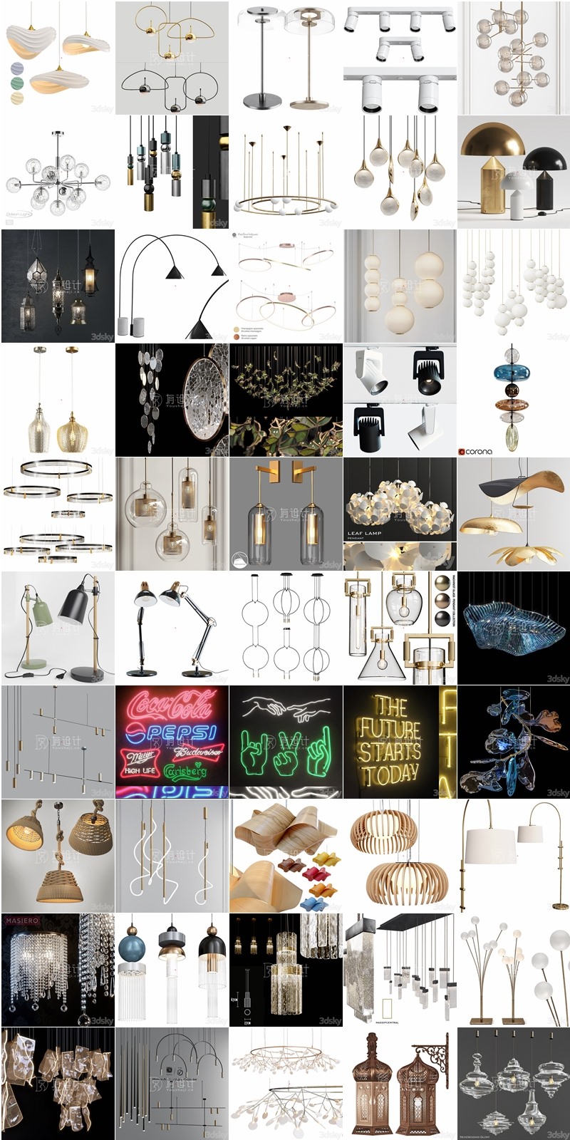 115套高精度灯具3D模型合集 3DSky PRO 115 Lamp 3D model collection
