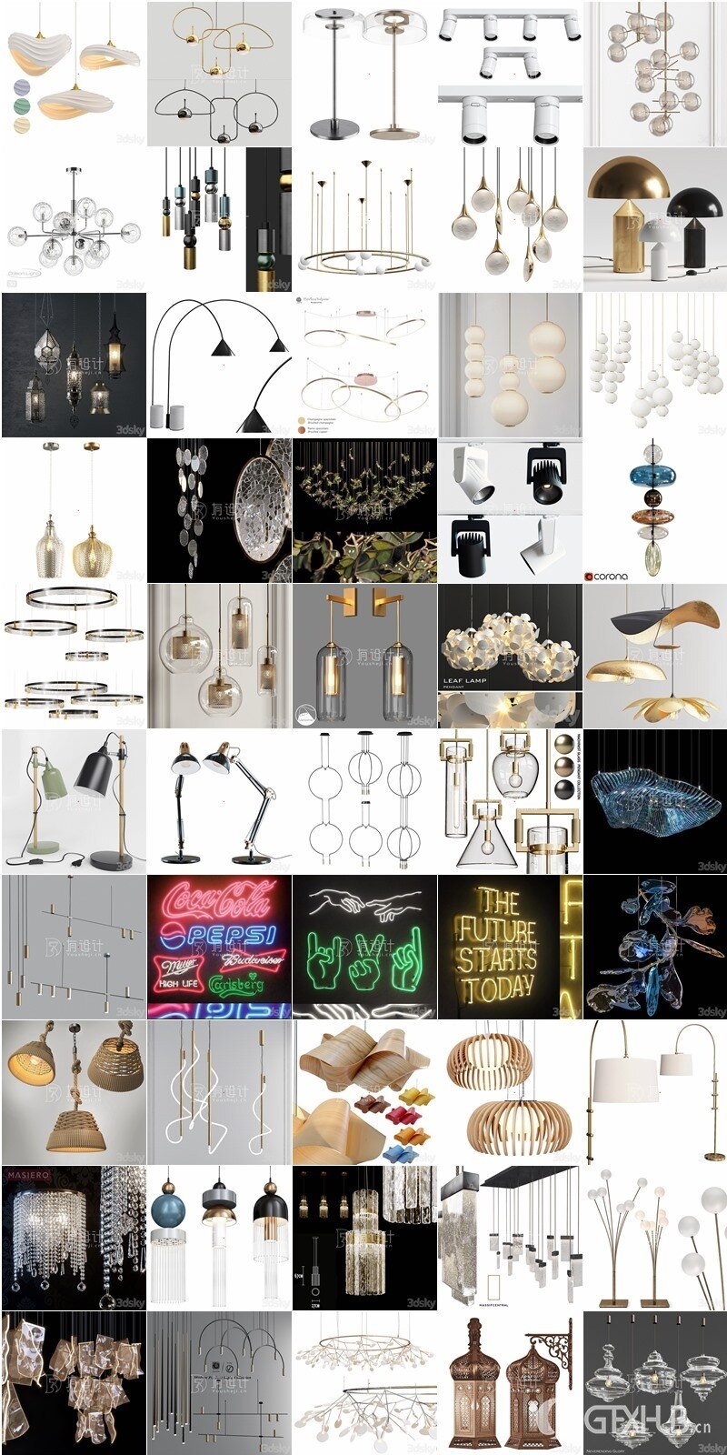 115套高精度灯具3D模型合集 3DSky PRO 115 Lamp 3D model collection