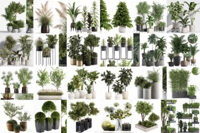 100套植物树木盆栽3D模型合集 3DSky Pro 100 Plants 3D Models Collection