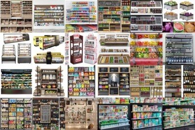 3DSky Pro 68套超市货架食品素菜饮料杂货3D模型合集