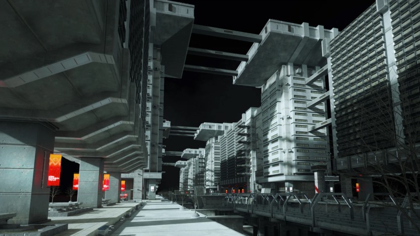 野兽派美学建筑未来科幻灰白高楼大厦3D模型 Kitbash3D - Brutalist 2055