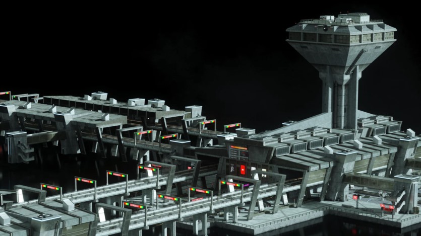 野兽派美学建筑未来科幻灰白高楼大厦3D模型 Kitbash3D - Brutalist 2055