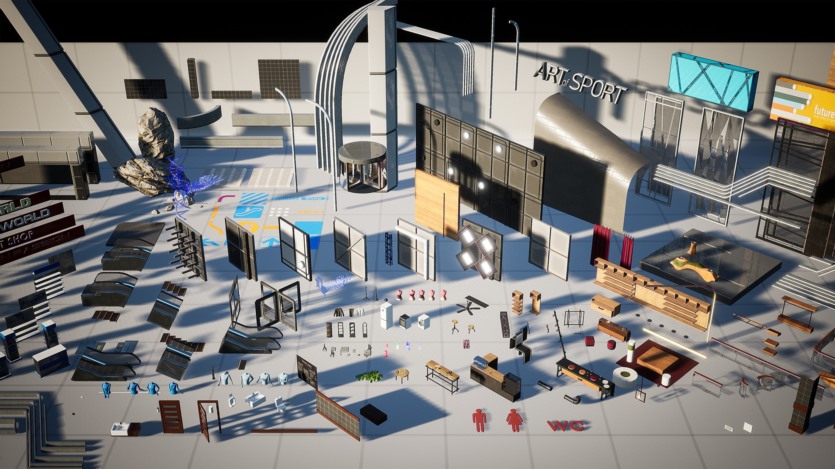 UE虚幻引擎购物中心环境套件资产 Shopping Mall Environment Kit