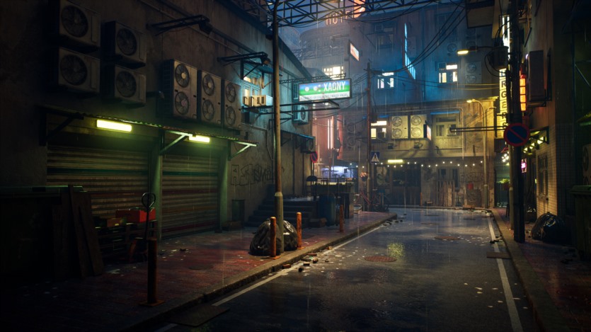 UE虚幻引擎 雨天霓虹街道模块化套件 Rainy Neon Streets