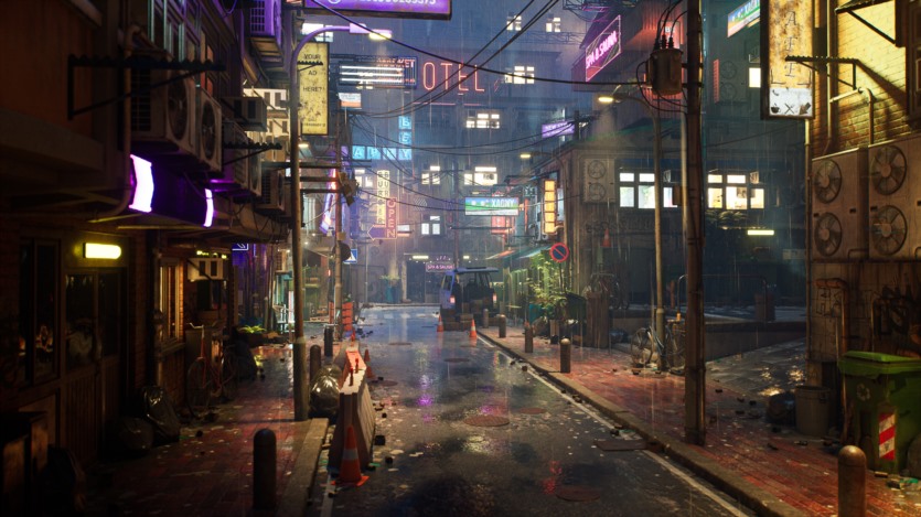 UE虚幻引擎 雨天霓虹街道模块化套件 Rainy Neon Streets