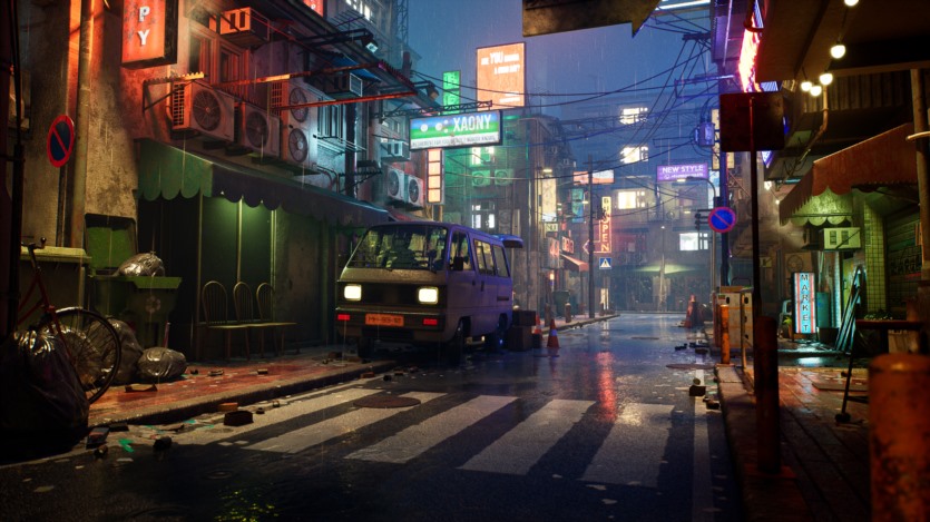 UE虚幻引擎 雨天霓虹街道模块化套件 Rainy Neon Streets