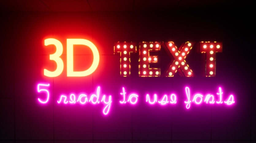 3D文本生成器 霓虹灯自定义字体 3D Text Generator - Diegetic Design - Custom Fonts (5.0+)
