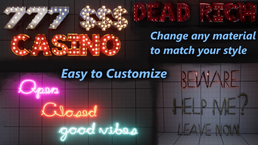 3D文本生成器 霓虹灯自定义字体 3D Text Generator - Diegetic Design - Custom Fonts (5.0+)