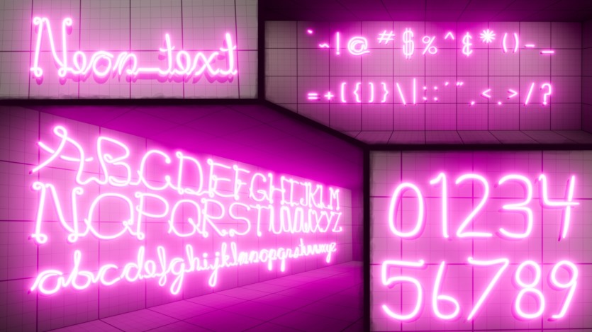 3D文本生成器 霓虹灯自定义字体 3D Text Generator - Diegetic Design - Custom Fonts (5.0+)