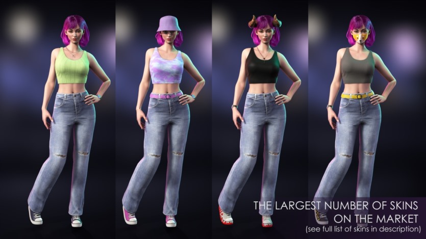 UE休闲装女孩街头服饰现代写实风格女性角色资产 Casual Wear Girls Pack 1 - Streetwear Modern Realistic Stylized Woman Character