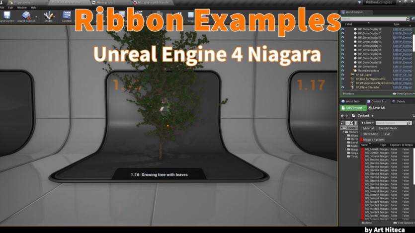 UE虚幻引擎尼亚加拉丝带闪电特效 Niagara Ribbon examples