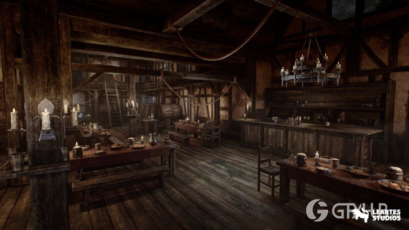 UE中世纪酒馆ULAT模块化中世纪室内外资产 Medieval Tavern + ULAT ( Modular , Medieval Interior Exterior , Medieval )