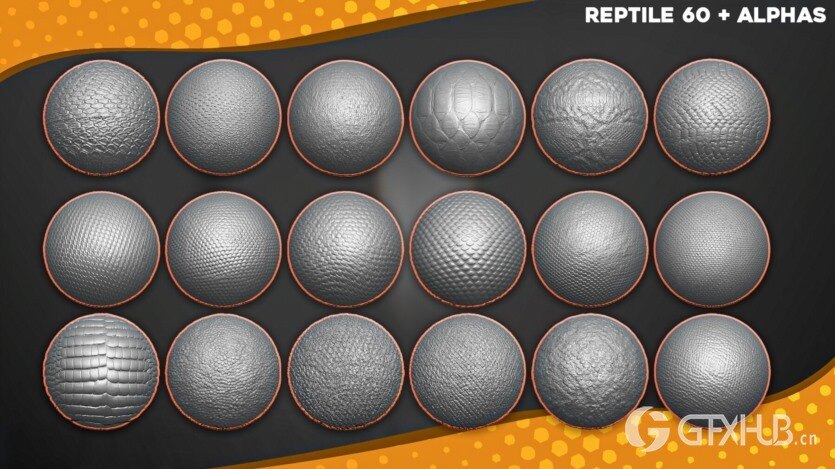 1200+ Alpha黑白深度贴图 1200+ Alphas Bundle for ZBrush Bledner Surface