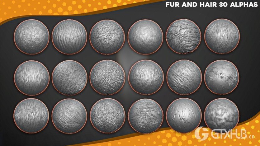 1200+ Alpha黑白深度贴图 1200+ Alphas Bundle for ZBrush Bledner Surface