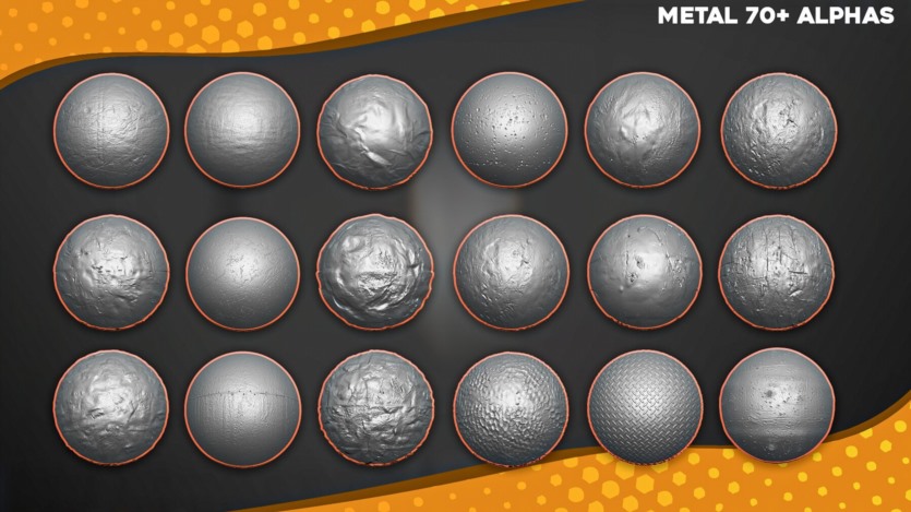 1200+ Alpha黑白深度贴图 1200+ Alphas Bundle for ZBrush Bledner Surface