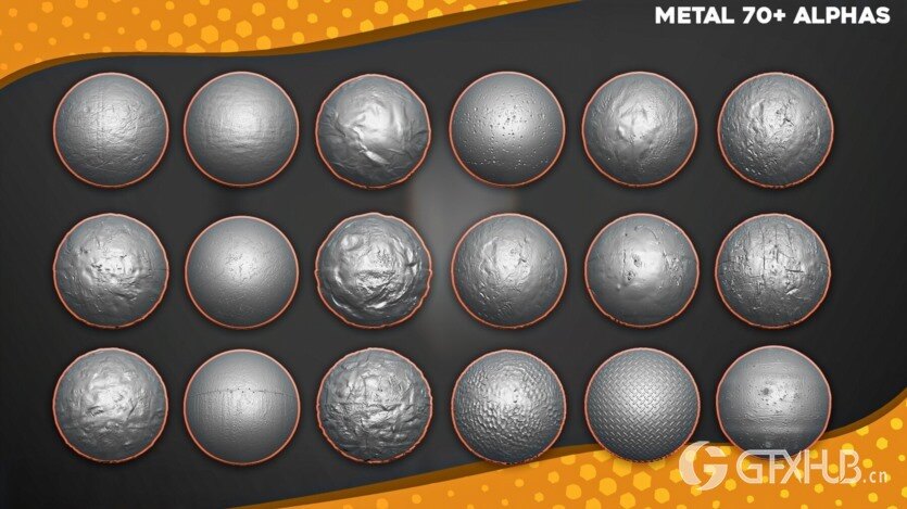 1200+ Alpha黑白深度贴图 1200+ Alphas Bundle for ZBrush Bledner Surface