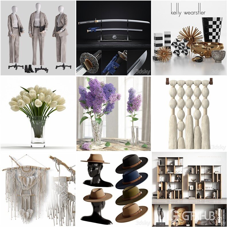 3DSky Pro 110套陈设摆件装饰饰品3D模型合集