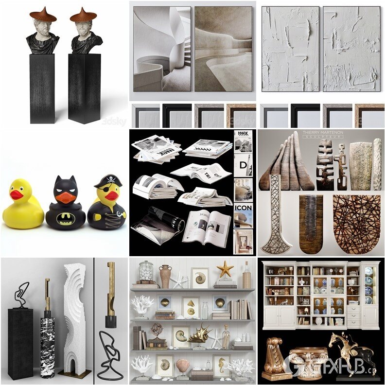 3DSky Pro 110套陈设摆件装饰饰品3D模型合集