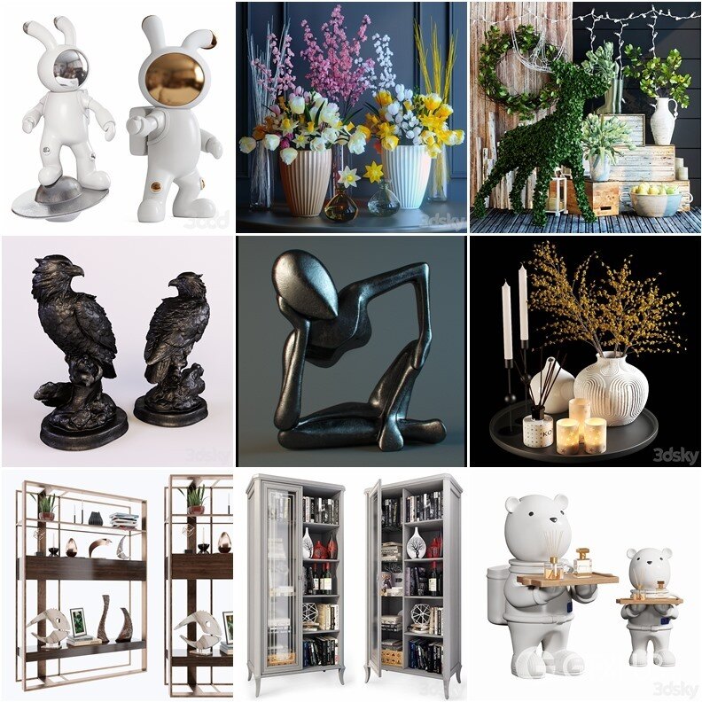 3DSky Pro 110套陈设摆件装饰饰品3D模型合集