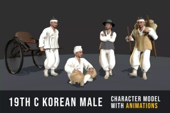 Unity19世纪韩国男性角色资产 Korean Male Character- 19th Century