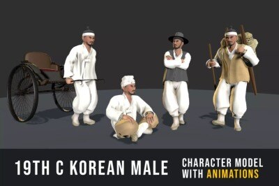 Unity19世纪韩国男性角色资产 Korean Male Character- 19th Century