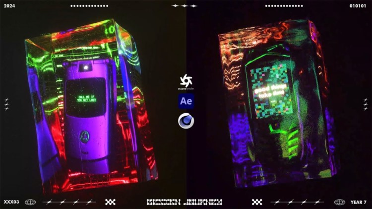 C4D+AE三维冰块创意模型制作教程 Skillshare – Daily 3D Art Experiment using Cinema4D Octane Render After Effects