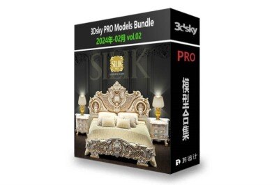 3dsky Pro 国外室内沙发椅子床具柜子灯具桌台3Dmax模型合辑2024年2月第二季 | 285套 | 12.2GB