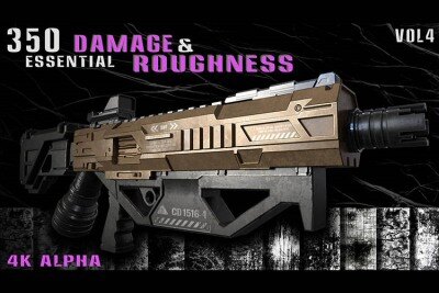 350个4K损伤和粗糙度缺陷Alpha贴图 350 Essential Damage & Imperfection Alpha_Vol.4