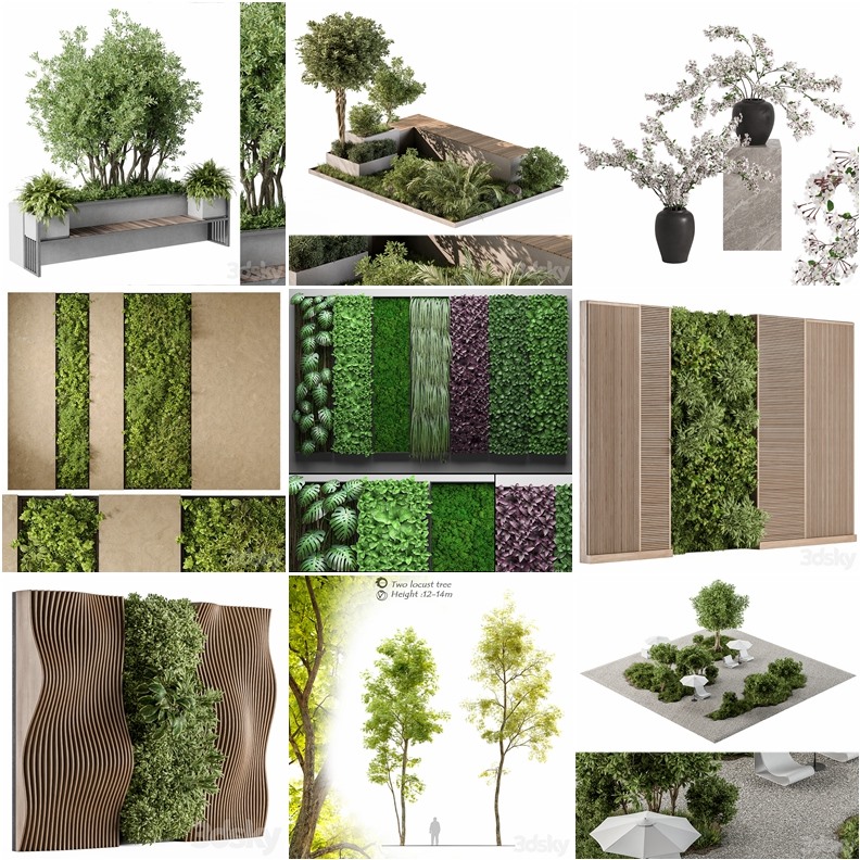 83套植物树木盆栽3D模型合集 3DSky Pro 83 Plants 3D Models Collection