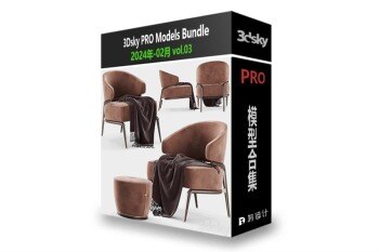 3dsky Pro 国外室内沙发椅子床具桌台儿童玩具3Dmax模型合辑2024年2月第三季 | 200套 | 11.6GB