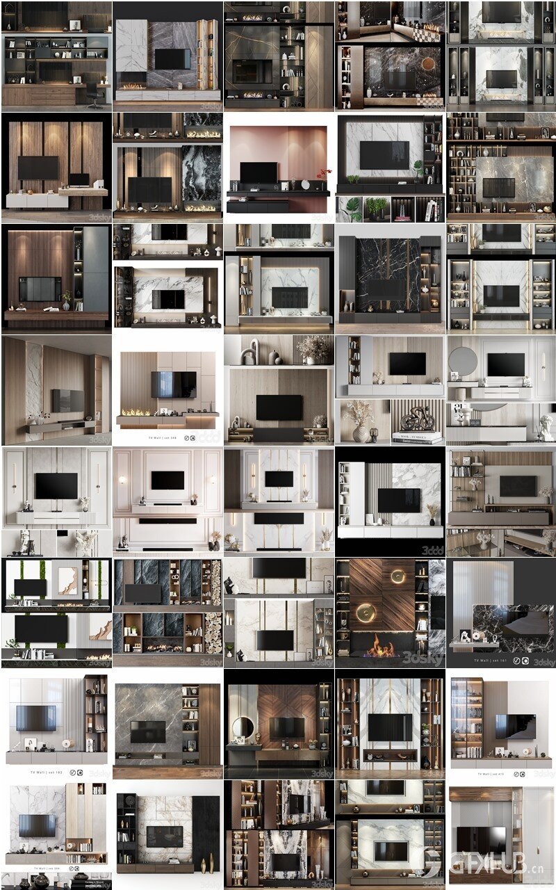 3dsky Pro 室内家具沙发椅子床具桌台浴室客厅背景墙3D模型合辑2024年3月第一季 | 380套 | 21.8GB