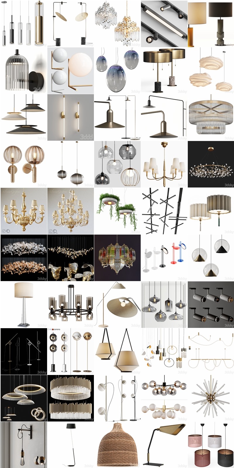 139套高精度灯具3D模型合集 3DSky PRO 139 Lamp 3D model collection