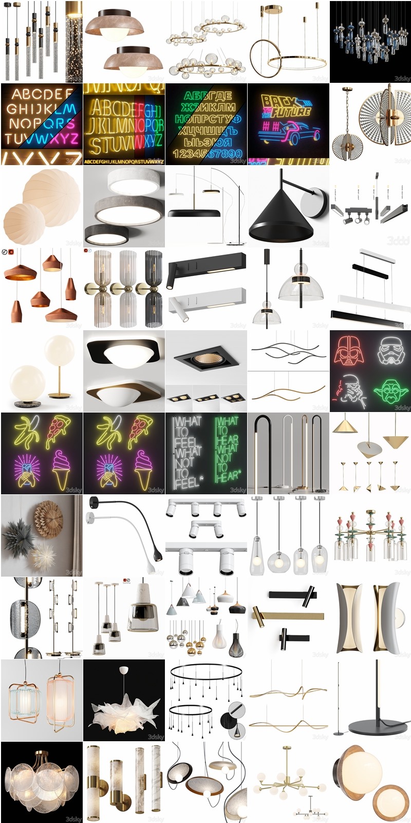 139套高精度灯具3D模型合集 3DSky PRO 139 Lamp 3D model collection