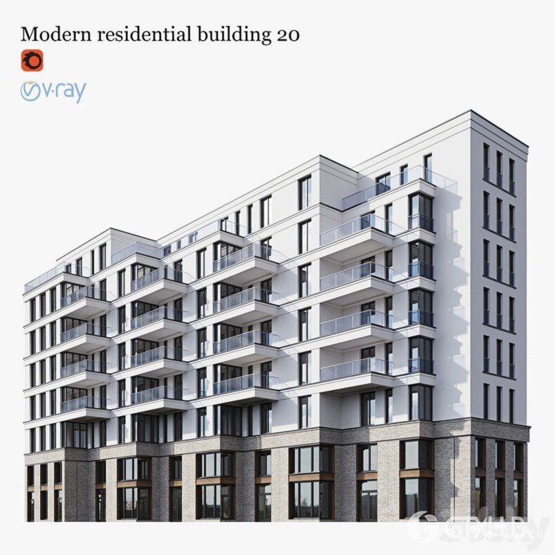 3DSky Pro 100套国外高精度建筑住宅别墅厂房建筑小品3D模型合集