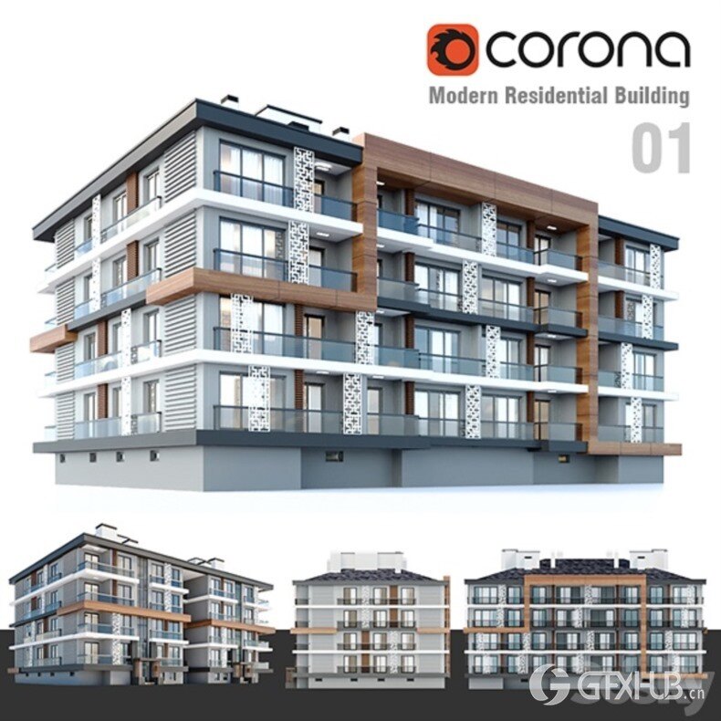 3DSky Pro 100套国外高精度建筑住宅别墅厂房建筑小品3D模型合集