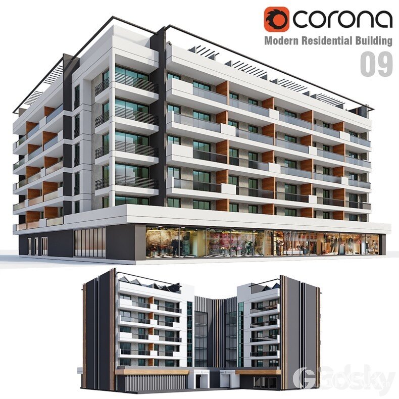 3DSky Pro 100套国外高精度建筑住宅别墅厂房建筑小品3D模型合集