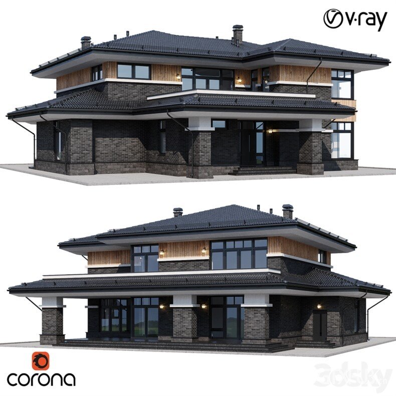 3DSky Pro 100套国外高精度建筑住宅别墅厂房建筑小品3D模型合集