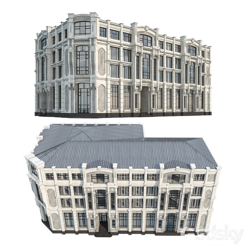 3DSky Pro 100套国外高精度建筑住宅别墅厂房建筑小品3D模型合集