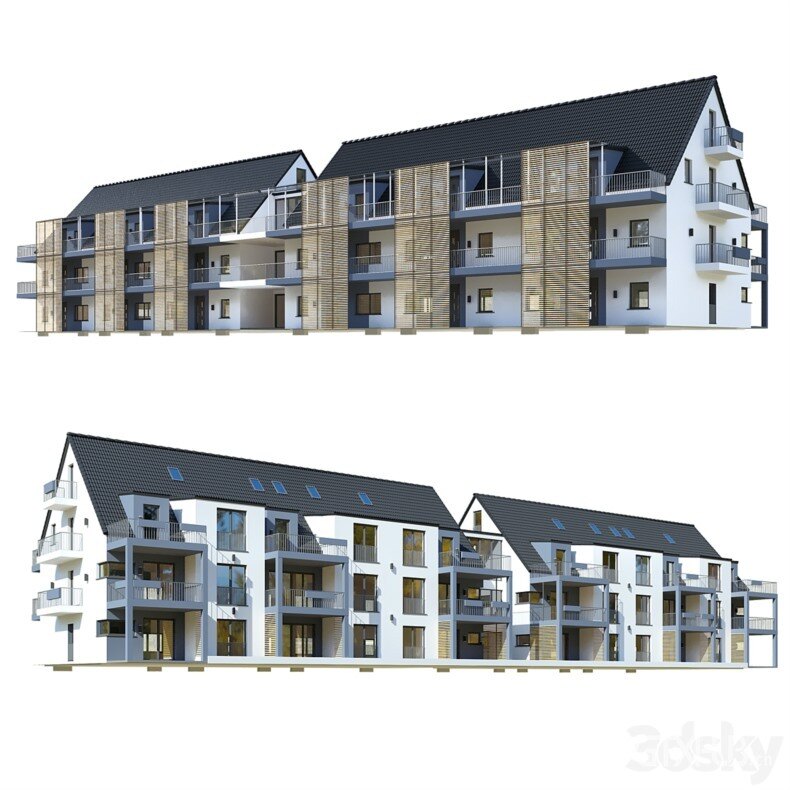 3DSky Pro 100套国外高精度建筑住宅别墅厂房建筑小品3D模型合集