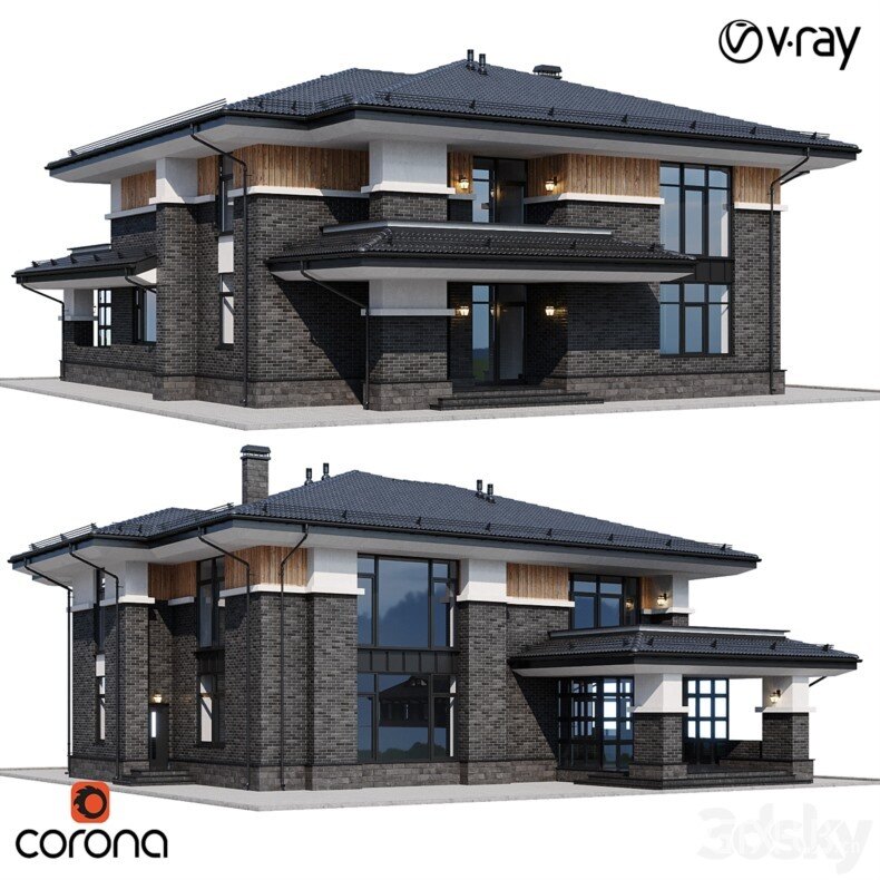 3DSky Pro 100套国外高精度建筑住宅别墅厂房建筑小品3D模型合集