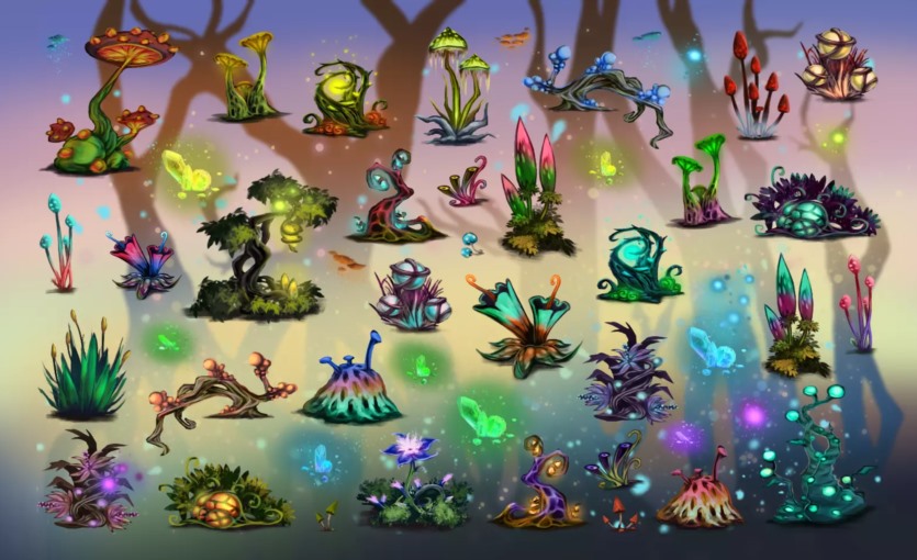 幻想森林手绘2D主题装饰品 2D Tile Pack - Fantasy Forest v1.0
