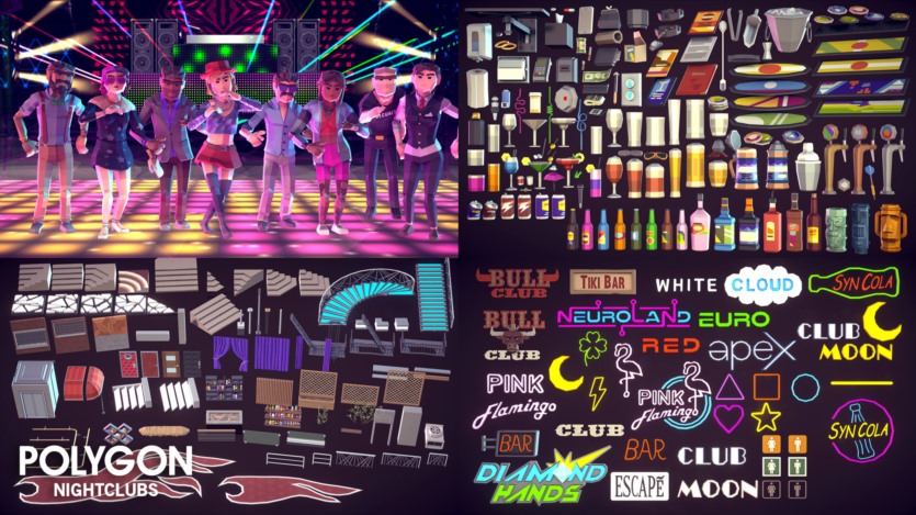 UE虚幻引擎夜总会Low Poly资源包 POLYGON - Nightclubs (4.26+)
